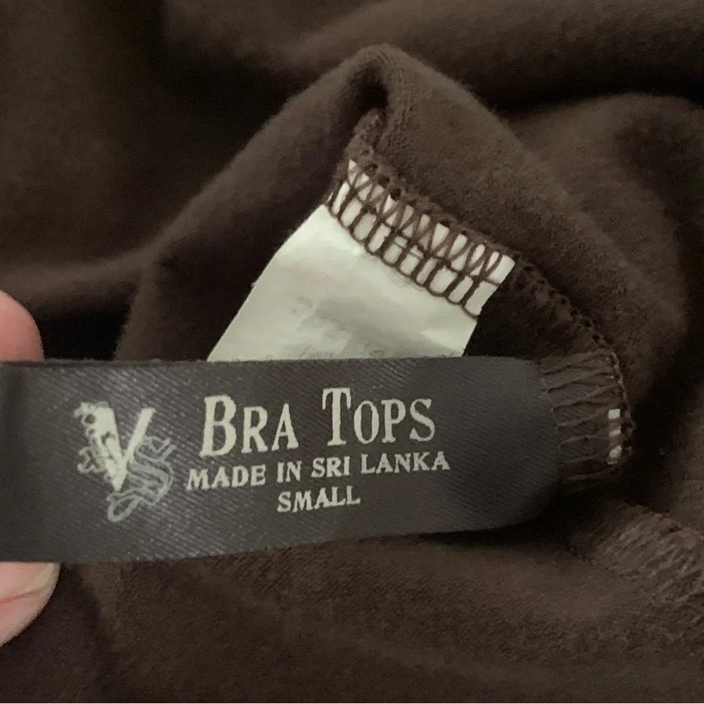 Women’s S VICTORIA’S SECRET BRA TOPS Brown Strapless Sundress Pintucks & Pockets - Picture 8 of 14